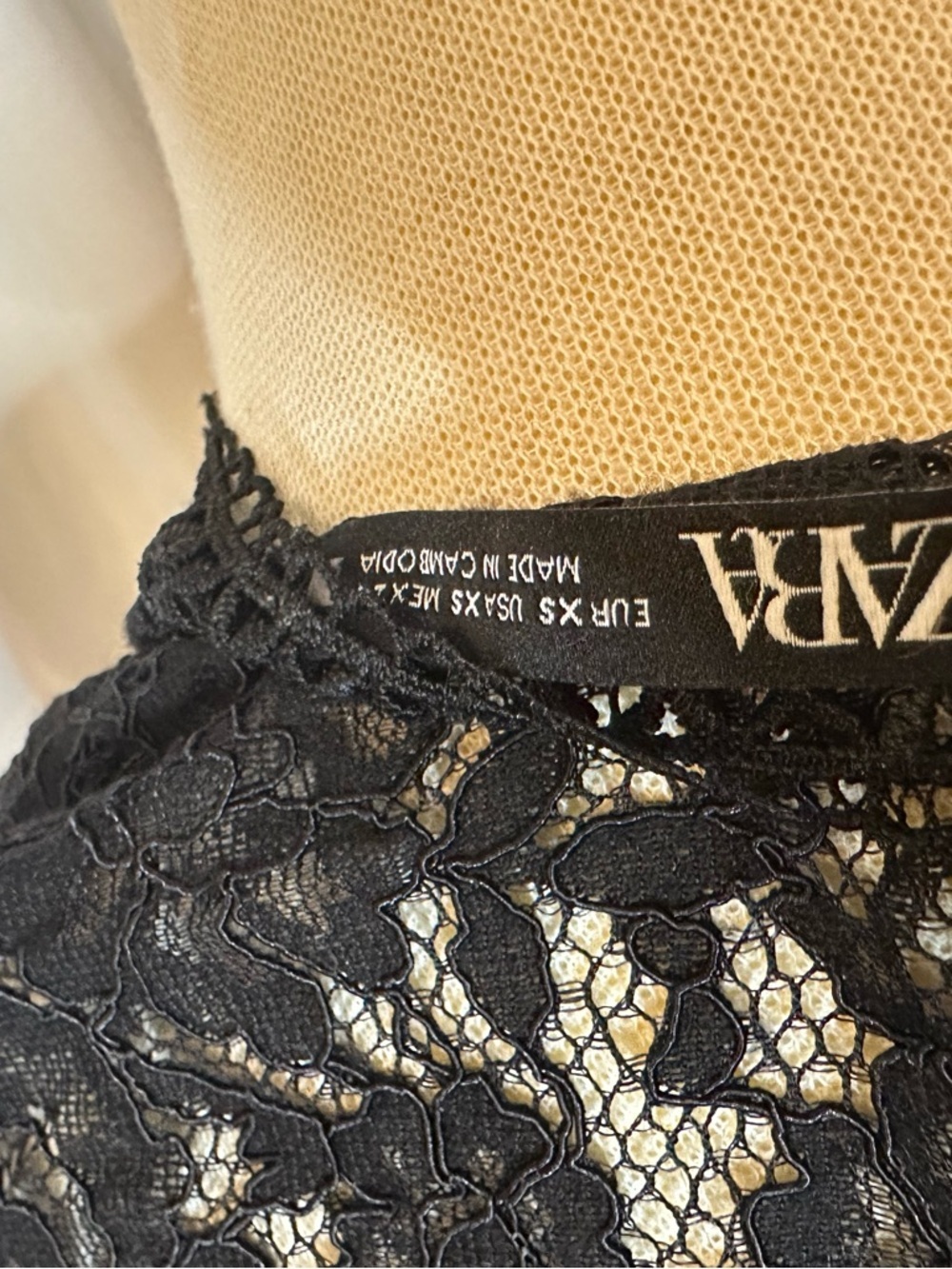 Zara Black Lace Long Sleeve Top - Picture 7 of 8